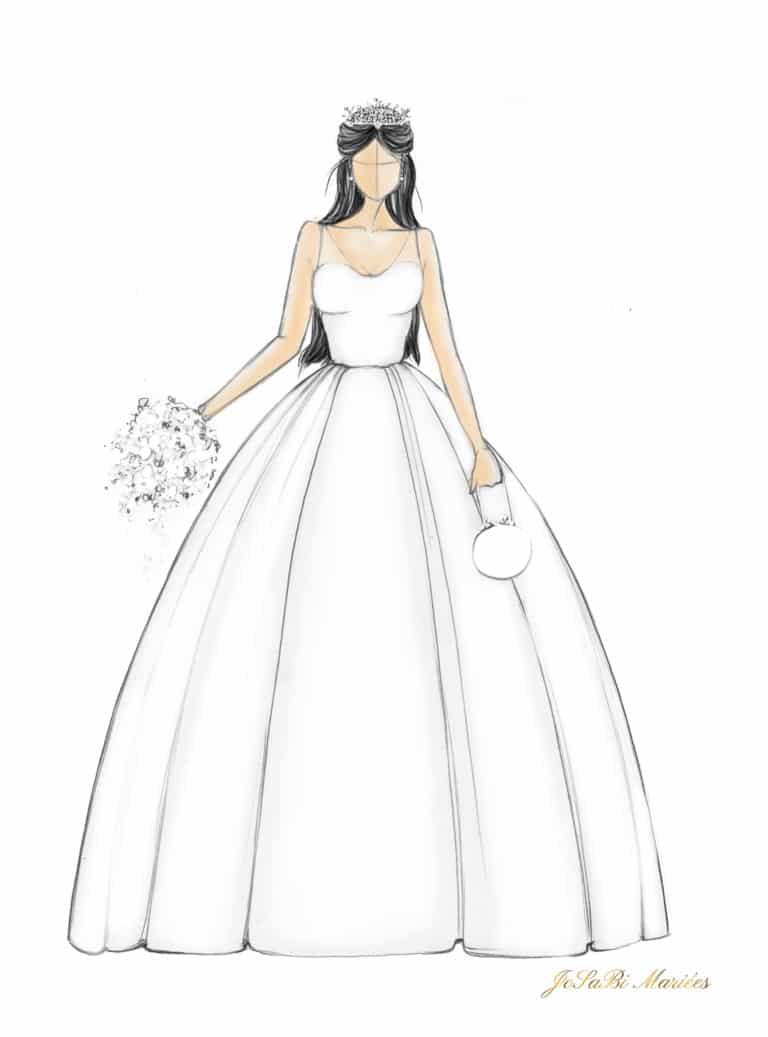 wedding veil drawing